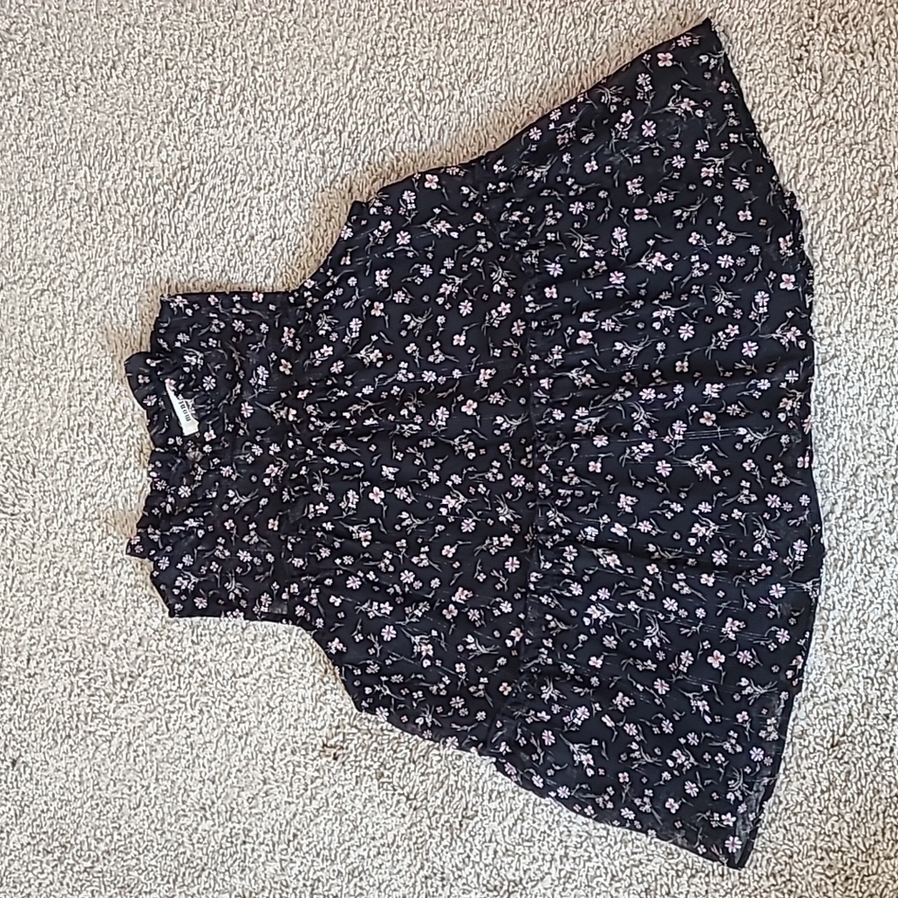 Monteau Floral Ruffle Babydoll Swing Top